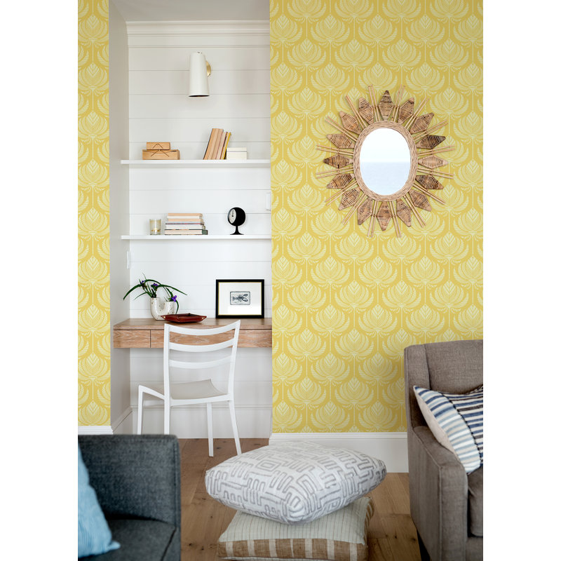 Verdara Ogee Geometric Luxury Wallpaper, Yellow