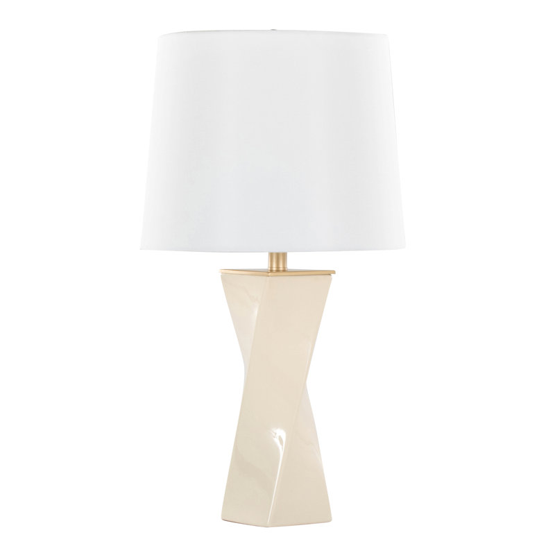 Clarissa Square 26" Ceramic Table Lamp, Cream