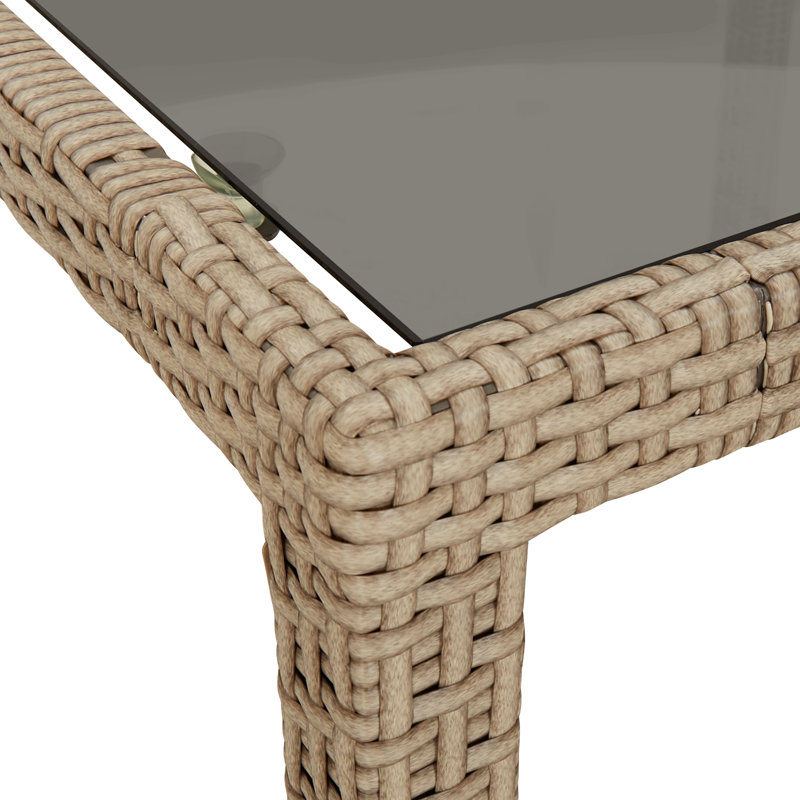 Bryshawn Metal Outdoor Dining Table , cm W 90cm cm D, Beige, Black, 75cm H x 150cm W x 90cm D