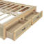 Lit plateforme élégant avec rangement, design en bois antique pour les maisons modernes
