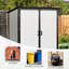 Armoire verrouillable d'extérieur de 5 x 3 pi: remise imperméable en résine pour les vélos, abri de patio protégé, spacieux et polyvalent, offert en masse-117994500