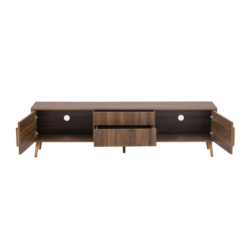 Meuble télé moderne, minimaliste, extensible, avec 2 tiroirs et 1 armoire pour le salon