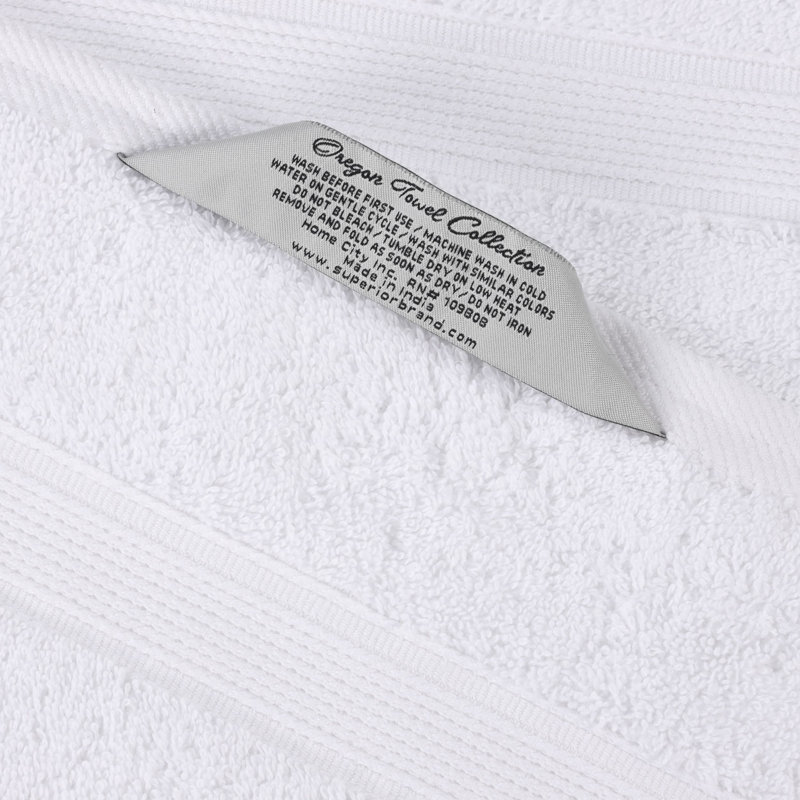 Ensemble de serviettes en coton biologique Lyndon, Blanc, Ensemble de 3 serviettes de bain