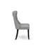Cet ensemble de salle à manger moderne 7 pièces comprend une table de cuisine et 6 chaises de cuisine en polyester gris clair avec dossier capitonné à boutons - Finition sable-683403904-676044782