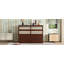Armoire lit escamotable en pin avec décoration en rotin et tiroir de rangement pour une chambre à coucher peu encombrante-1370640953