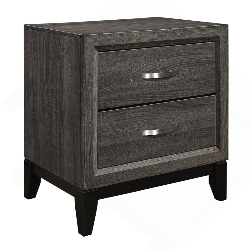 Mobilier de chambre à coucher à tiroirs en queue d'aronde de style contemporain avec finition grise et 1 pièce