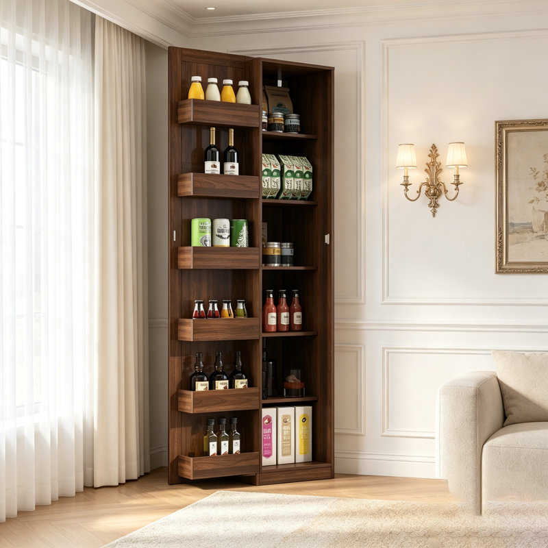 Armoire de cuisine autoportante avec tablettes réglables et rangement spacieux pour une utilisation polyvalente dans plusieurs pièces