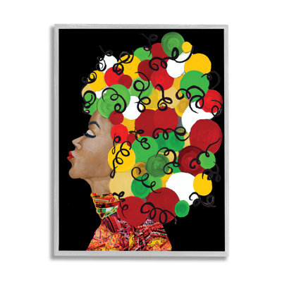 Femme qui chante avec une coiffure abstraite - Peinture