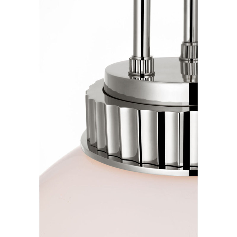 Cavill 12" Pendant with White Glass, Polished Nickel