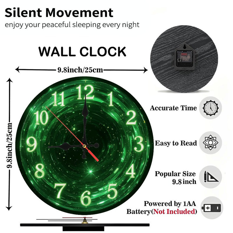 Horloge abstraite verte