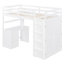 Lit mezzanine simple avec tiroirs, bureau et garde-robe espresso-214968641