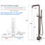 Robinet de baignoire autoportant avec douche à main en bronze huilé-63295291