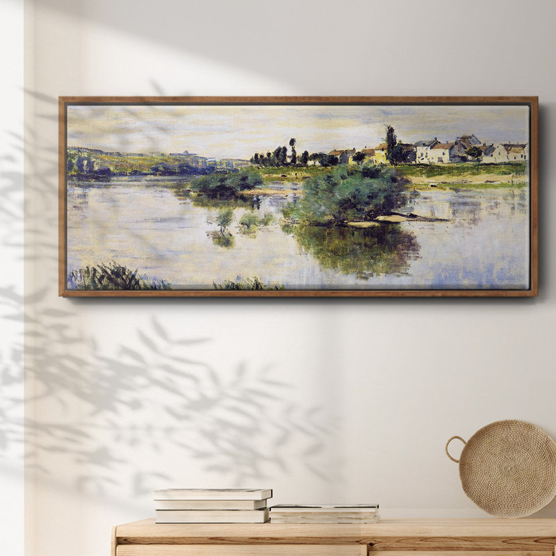 La seine à Lavacourt, 1878 - Toile encadrée, H 20 po x l 50 po