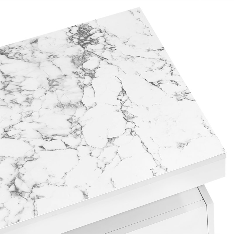 Arihant Pedestal Coffee Table with Storage, White