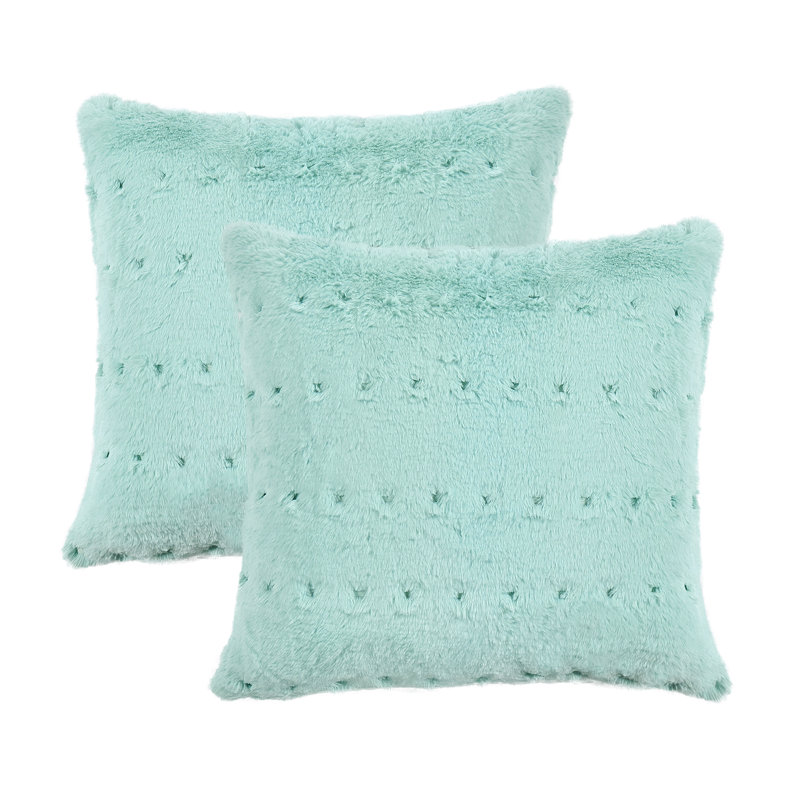 Square Cushion Cover, Bleached Aqua