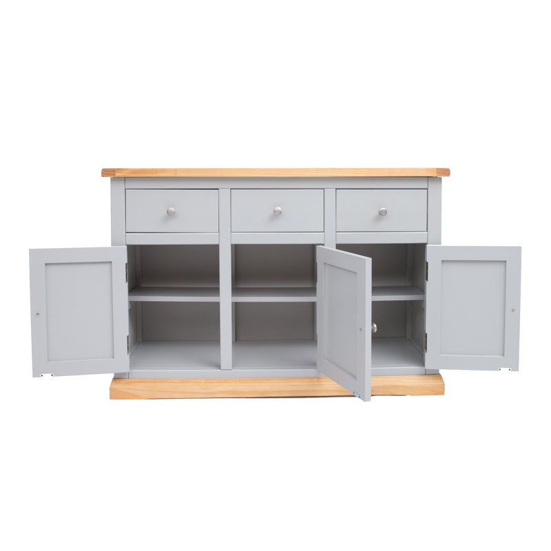 Dayana 3+3 Sideboard, Grey/Chrome/Brown