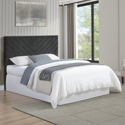 Tara Black Chevron Tufted Queen/Full Headboard