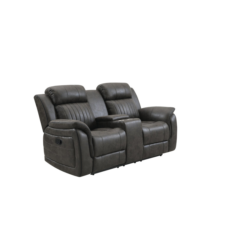 STEBAN GREY CONSOLE RECLINING LOVESEAT