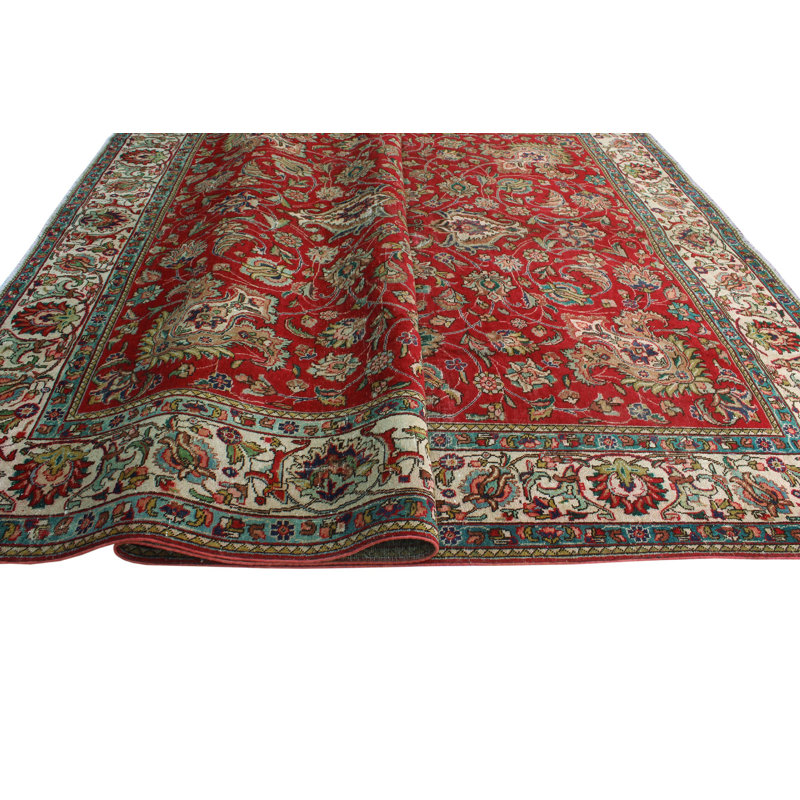 Tapis intérieur de la laine 9 pi 5 po x 13 pi 3 po "one-of-kind" noué la 1980 Fine