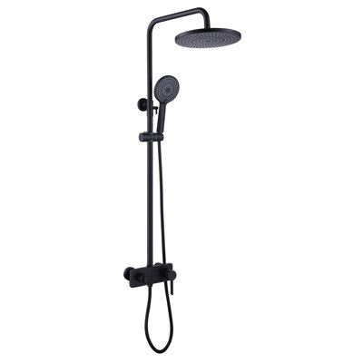 44.8" Height Adjustable Solid Brass Complete Shower System With Rough-In Valve