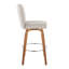 Tabouret de bar avec pivot en bois et tissu avec repose-pieds rond en métal chromé - ensemble de 2-125535822