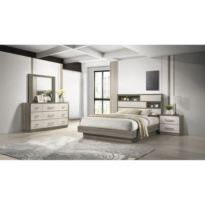 Ensemble de chambre avec grand lit 4 pièces Gem