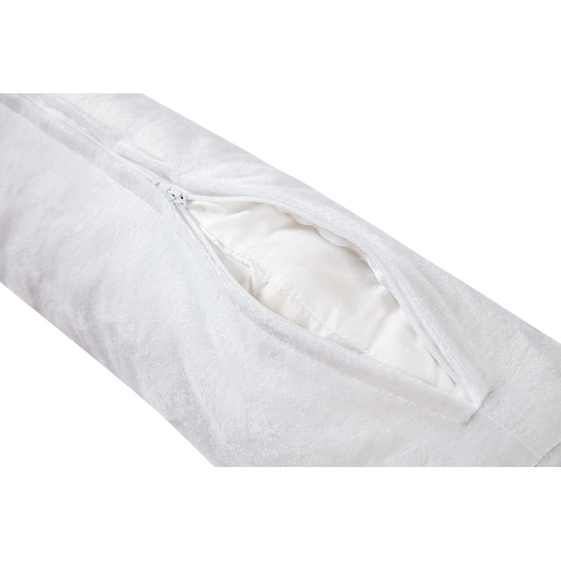  Wedge Indoor/Outdoor Bolster Pillow Cover and Insert, White