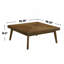 Table basse carrée en bois brun noyer