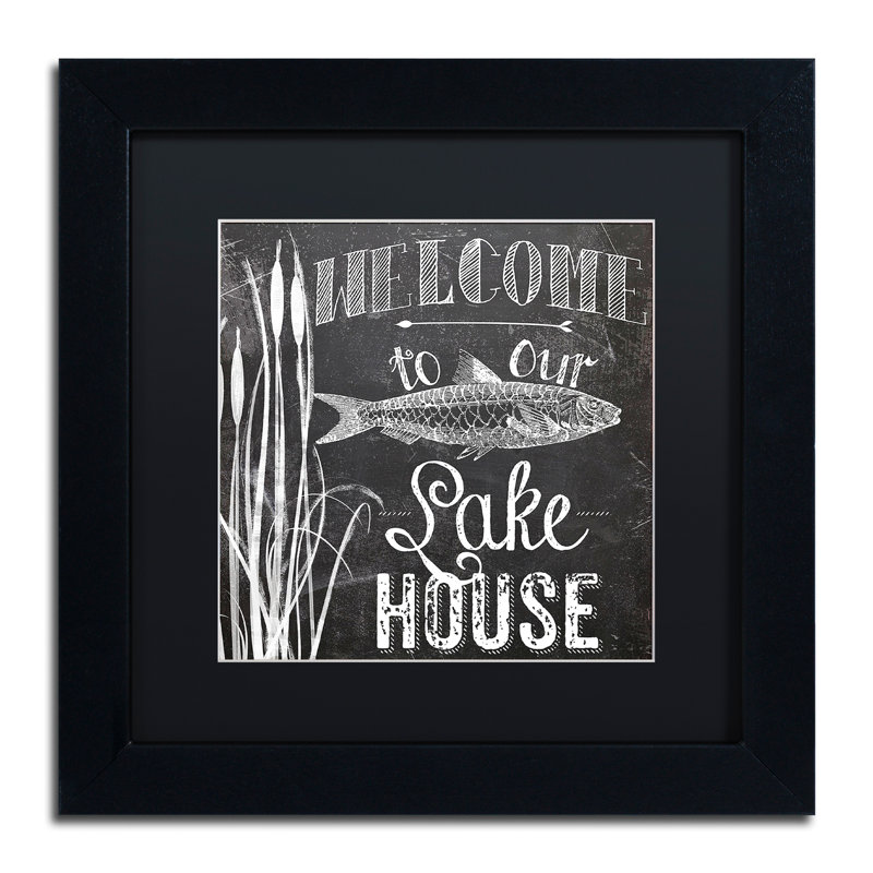 Jadaya «Lake House I», art textuel encadré, H 11 po x l 14 po x P 0,5 po, Noir
