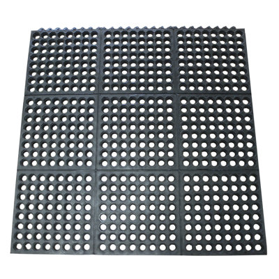 Tuile de plancher de garage 36" x 36" à verrouillage commercial noir Dura-Chef