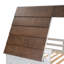 Lit superposé simple en bois avec toit, échelle et glissade, blanc et brun