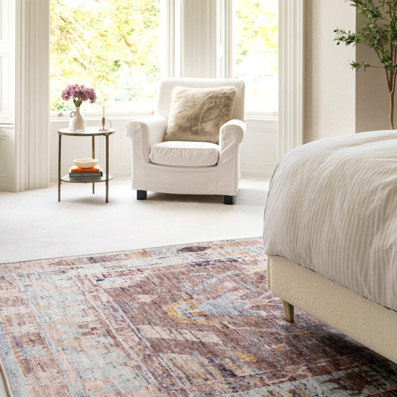 Tayshawna Vintage Look Cotton Machine Tufted Area Rug, 80cm x 150cm