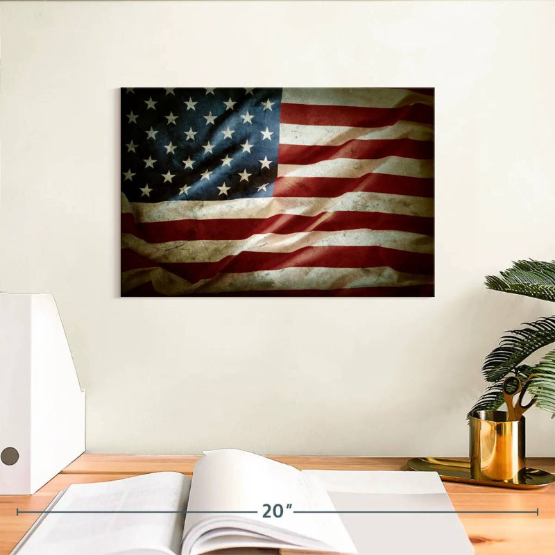 Drapeau américain rétro ondulé, H 8 po x l 12 po
