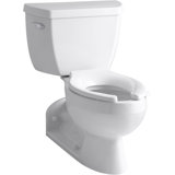 Barrington™ Two-Piece Elongated 1.0 GPF Toilet with Pressure Lite® Flushing Technology, Left-Hand Trip Lever and White Finish, Less Seat