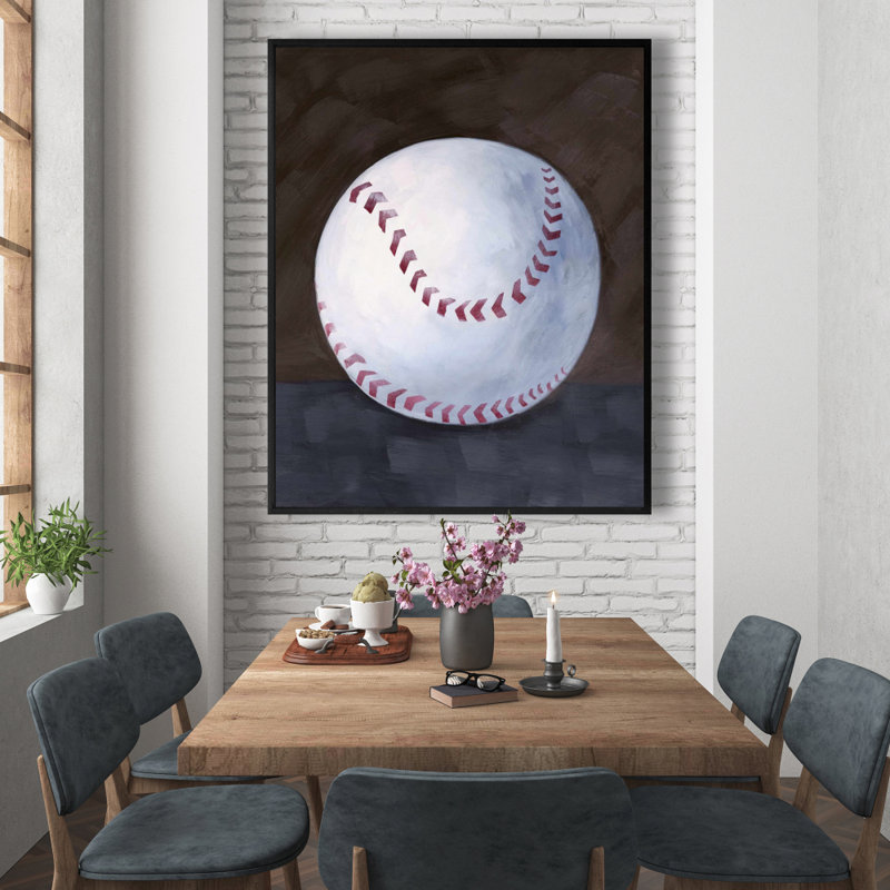 Baseball Ball Print On Canvas