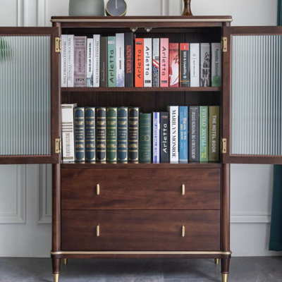 Bibliothèque luxueuse en bois massif de style américain