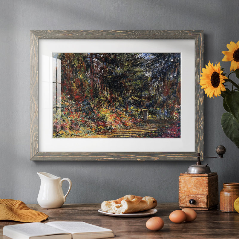 " Path At Giverny, 1902 ", Gray, 14" H x 20" W x 1.5" D