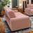 88 In. Pink Upholstered Convertible Sleeper Sofa