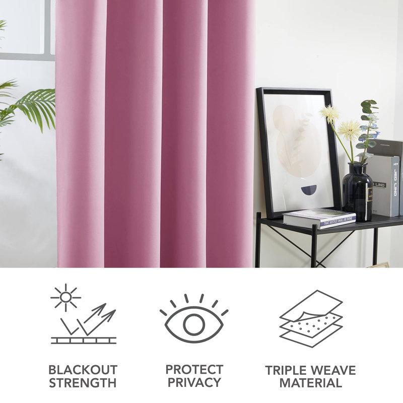 Prajin Blackout Curtain Pair, 53cm W x 240cm Drop