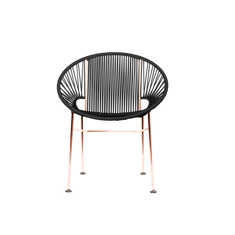 Concha Indoor/Outdoor Handmade Dining Chair, Copper, Black