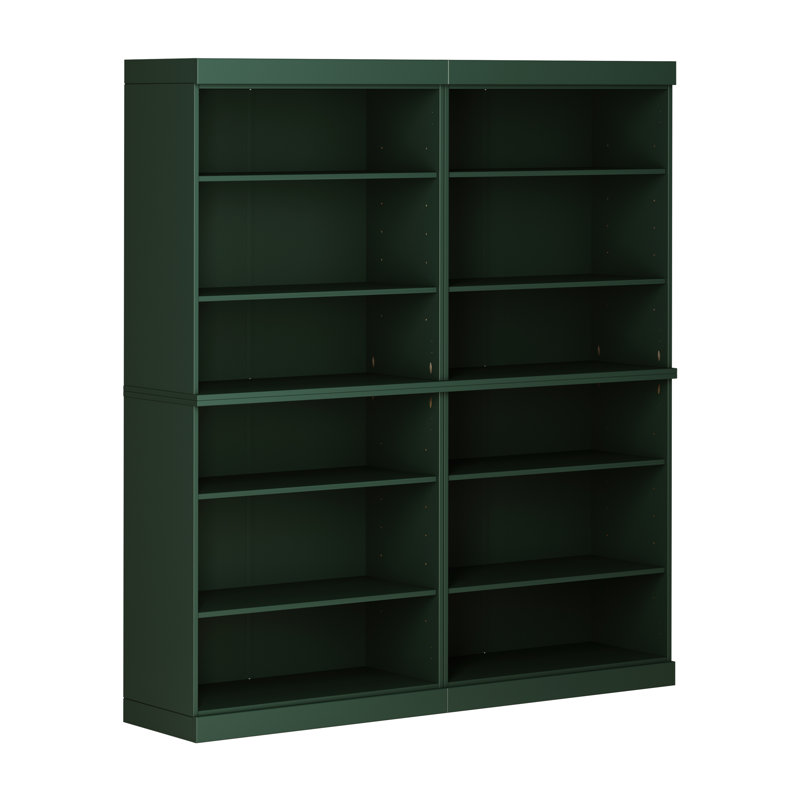 100% Solid Wood Tall Modular Bookcase Cabinet With 12 Adjustable Shelves, Open Display Storage Bookshelf, 64" W X 71.5" H