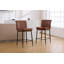Tabouret de comptoir moderne rembourré avec dossier, avec pédales, avec structure en métal, tabouret de bar à hauteur de comptoir pour îlot de cuisine, bar à café.-1990058594