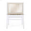 Ensemble de 2 chaises de salle à manger d'extérieur, fauteuil de patio en bois d'acacia avec dossier en corde et coussin hydrofuge, structure blanche, capacité de poids de 400 lb
