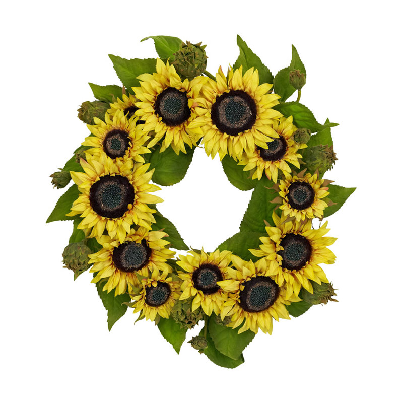 Couronne de plastique 22 po tournesol