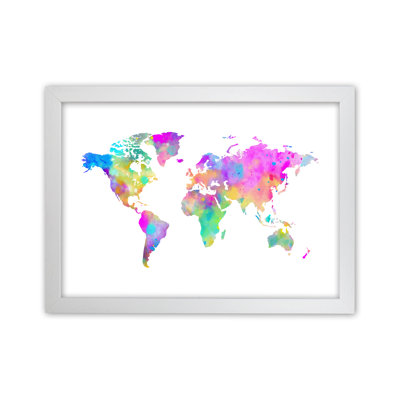 Colourful Watercolour Map - Print