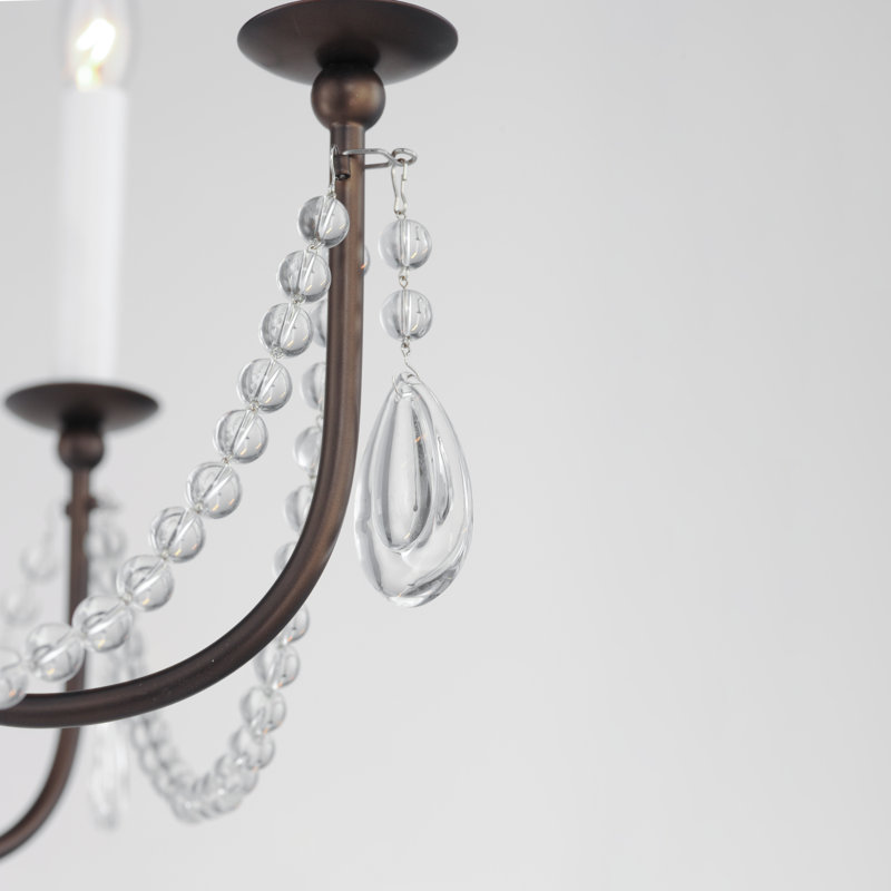 6 - Light Dimmable Classic / Traditional Chandelier, Chestnut Bronze