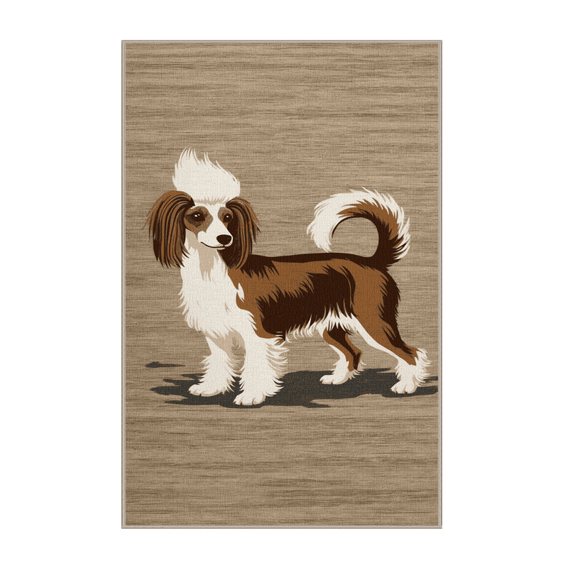 Washable Chinese Crested Dogs Area Rug, Rectangle 2' x 3'