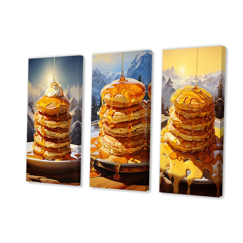 3 pièces sur toile - Pancake Peaks, H 28 po x l 36 po, Toile tendue