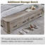 Grand lit plateforme avec tête de lit géométrique 3D et banc de rangement, lit de rangement à 4 tiroirs, mobilier de chambre moderne, finition chêne