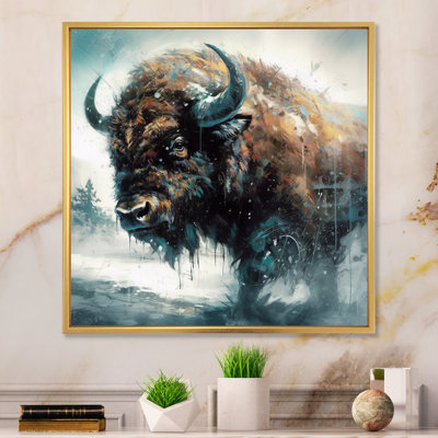 Portrait de bison dans la nature II sur toile